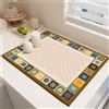 Odot Tappetino Scolapiatti, Stile Marocchino Tappetino Scolapiatti Assorbente Tappetino Assorbente Cucina Asciugatura Rapida, Tappetino Macchina Caffe Antiscivolo (Giallo Marrone,50x80cm)