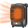 Bseical Termoventilatore Ceramico Silenzioso, Stufetta Elettrica Basso Consumo 500 Watt, Mini Stufa Elettrica, Stufetta Portatile Verticale Bagno Ufficio Campeggio Eco Casa Risparmio Energetico (Nero)