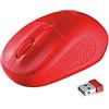 Trust Primo Mouse Ottico, Wireless, Interruttore Integrato, Tasti Premuti, Rosso