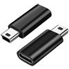 Mepsies Adattatore USB C a Mini USB 2-Pezzi, Adattatore Mini USB 2.0 Tipo-B Maschio a USB Tipo C Femmina, Supporta Ricarica e Trasferimento Dati, Compatibile con Fotocamera Digitale, Lettore MP3 e Altro, Nero