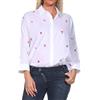 ONLY Onlnew Lina Grace LS EMB Shirt Noos Wvn Camicia/Camicetta, Bianco Brillante/AOP: a Cuore, XS Donna