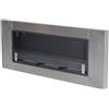 EASYCOMFORT Camino a Bioetanolo in Acciaio Inox 3 Serbatoi 1.5LT Argento e Nero, 136x16x54cm