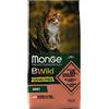 Monge Natural Superpremium BWild Grain Free per Gatti Adulti con Salmone e Piselli da 1,5 Kg