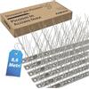 AOKKR Dissuasori per Piccioni, 8.6 Metri Scaccia Piccioni in Acciaio Inox 304, Spuntoni Anti Uccelli 26 Pezzi 33cm con Fascette, Dissuasore Ad Aghi per Tetto Recinzione Balcone Grondaie Fotovoltaico
