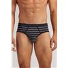 Intimissimi Slip Cotone Superior Stampa Righe Blu Grigio Blu
