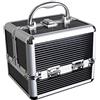 iGadgitz Home U7037 - Valigetta Trucchi Valigetta Beauty Case Trucchi Vanity Case Trucco Organizzatore Trucco - 4 Cassetti Pieghevoli, Scomparto Inferiore Grande e Maniglia - Nero - Piccolo