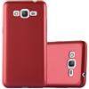 Cadorabo Custodia per Samsung Galaxy Grand Prime in Rosso Metallico - Morbida Cover Protettiva Sottile di Silicone TPU con Bordo Protezione - Ultra Slim Case Antiurto Gel Back Bumper Guscio