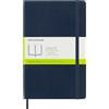 Moleskine Classic Notebook, Taccuino con Pagine Bianche, Copertina Morbida e Chiusura Elastica, Formato Large 13 x 21 cm, Colore Blu Zaffiro, 192 Pagine