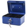 MAUL cassetta portavalori in acciaio 15,2x11,5x8 cm | Cassetta portavalori con serratura | Cassetta con chiave | Ideale come cassaforte piccola, cassetta di sicurezza | Blu