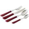 Evviva Set 24 Pz Posate In Acciaio Inox 18/10 Con Manico In Plastica Rosso. 6 Forchette, 6 Coltelli, 6 Cucchiai E 6 Cucchiaini. Pratiche Ed Eleganti, Ideali Per La Tua Tavola.