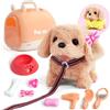 TONZE Giochi Bambina 2 3 4 5 Anni Elettronico Cane Giocattolo che Cammina e Abbaia,, Peluche Cane Robot con Cassa, Guinzaglio e Mantello, Cagnolino che Abbaia e Cammina, Regalo Bambina 2 3 4 5 Anni