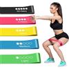 Active 100 K-MART Set di 5 fasce di resistenza con 5 diversi livelli di resistenza, ideali per allenamenti in palestra a casa, yoga e pilates, include borsa per riporre oggetti (viola reale)