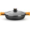 BRA Efficient Casseruola Bassa, Tegame Antiaderente Adatta per Ogni Tipo di Fornelli, Compresa Induzione, Ghisa, 28 cm