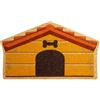 Fisura - Zerbino esterno "casetta cane" in cocco con base antiscivolo in PVC. Zerbino dalla forma originale. Zerbino con cani. Dipinto a mano. Misure: 70 cm x 40 cm