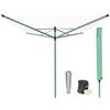 Brabantia (TG. 50 Metri) Brabantia Lift-O-MATIC Stendibiancheria per Esterni, Leaf Green,