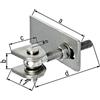 Alberts 417826 Bandella per cancelli, per apertura a 180°, versione corta, viti e dadi zincati a caldo, perno e copiglia in acciaio inox, filettatura M20