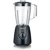 SEVERIN SM 3707 Frullatore con capacità 1,5 L e contenitore in tritan, Frullatore elettrico con 2 velocità e funzione Pulse, Frullatore da cucina con lame in acciaio, 600W, nero