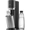 SodaStream Gasatore Duo Senza Cilindro CO2, Vetro da 1 l e 2 Bottiglie di plastica Lavabili in lavastoviglie, Altezza: 44 cm, Colore: Titanio, 19,1x36,6x44,5