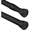 Relaxdays Asta a Pressione per Tende, Telescopica 110-200 cm, Bastone Estensibile Appendiabiti, Acciaio Inox, Nero, Bianco