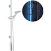 Avilia Set Asta per Doccia con Soffione - Asta per Doccia con Luci LED, in ABS e Acciaio Inox, 74cm, Argentato