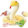 MorisMos Serpente Peluche Gigante Giocattolo XXL Lungo 300cm con Bambini nella pancia, XXL Grande Snake Animali di Peluche Giganti Enorme, Regalo Natale per Bambini Ragazzi Compleanno