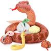 MorisMos Serpente Peluche Gigante Giocattolo XXL Lungo 300cm con Bambini nella pancia, XXL Grande Snake Animali di Peluche Giganti Enorme, Regalo Natale per Bambini Ragazzi Compleanno
