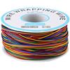 Estink Cavo per avvolgimento, colorato P/N B ‑ 30‑1000 250 M Cavo per test in rame con rivestimento isolante colorato a 8 conduttori, cavo elettrico 30 AWG a 8 colori per test elettronico