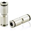 TAILONZ PNEUMATIC Raccordi a innesto rapido diritto nichelato da 10 mm Raccordi a innesto rapido unito Raccordi per tubi pneumatici Raccordi per tubi pneumatici PU-10 (confezione da 5)