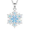 EUDORA Harmony Ball Collana con Fiocco di Neve in Argento Sterling 925 per Donna, Ciondolo Fiocco di Neve con Zirconi Cubici Blu Regalo per Gioielli Invernali per Figlia, Catena in Argento 18+2