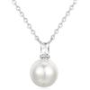GAVU Collana Donna Argento 925 con Ciondolo Perla Sintetica, Collana Perla Donna
