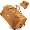 TUGUAN 110L Borsone da Viaggio Pieghevole con Ruote Grande XL Borsa Oxford con 2 Rotelle per Campeggio Traslochi Deposito Sport 28''/71 cm duffel bag, Marrone
