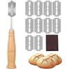 BZKSER Taglierino per Pane - Lama Pane Coltello Pane Coltello per Impasto Coltello da Panettiere con 10 Lame，per Cuocere, Intagliare Modelli di Pane Crudo