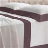 Lisola Set Completo Lenzuola Letto Singolo, Cotone e Raso, 1 Lenzuolo da Sopra 160x290cm + 1 Lenzuolo da Sotto 90x200x30cm + 1 Federa 80x50cm, Made in Italy, Modello: Diamante, Melanzana
