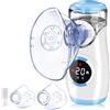 Wholede Aerosol Portatile Silenzioso Digitaler - Macchina Aerosol per Adulti e Bambini, Nebulizzatore Portatile con 2 Maschere e Boccaglio per Uso Domestico e in Viaggio
