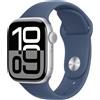 Apple Watch Series 10 GPS 42mm Cassa in Alluminio Color Argento con Denim Sport Band - S-M