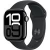 Apple Watch Series 10 Serie 10 GPS 42mm Cassa in Alluminio color Jet Black con Nero Sport Band - M-L