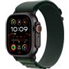 Apple Watch Ultra 2 GPS + Cellular 49mm Cassa Titanio Nero con Dark Green Alpine Loop - Medium