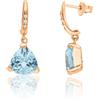 STANOPPI Orecchini in oro rosa con topazio azzurro e diamanti ct 0.06