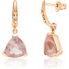 STANOPPI Orecchini in oro rosa con ametista e diamanti ct 0.06