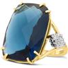 STANOPPI Anello in oro giallo con quarzo blu london e zirconi