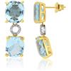 STANOPPI Orecchini in oro rosa e bianco con topazio azzurro e diamanti ct 0.20