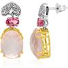 STANOPPI Orecchini in oro rosa e bianco con quarzo, tormalina e diamanti ct 0.04