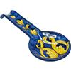 Sicilia Bedda - Poggiamestolo in Ceramica di Caltagirone - Varie Fantasie - Prodotto Autentico Dipinto a Mano (Maioliche Blu/Giallo)