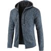 UUAISSO Uomo Felpe con Cappuccio Maglia Pullover Foderato in Pile Cardigan Cerniera Intera Casual vestibilità Regolare Cappuccio Blu L