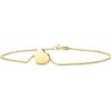 OROVI Bracciale Donna Oro Giallo 9KT Bracciale Cuore 16 cm, estendibile fino a 18 cm, Made in Italy, gioiello anallergico confezionato in un elegante astuccio portagioie