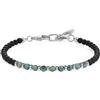 GAVU Bracciale Pietre Naturali Uomo Donna, Bracciale di Perline di Turchese Africano e Onice Opaco