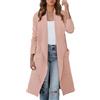 Generic Cappotti di Lana per le Donne Lunghe Casual Manica Lunga Drappeggiato Aperto Frontale Tasche In Maglia Cardigan Lungo Giacche Maglione Donna Giacca, rosa, L