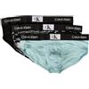 Calvin Klein Slip Uomo CK Mutande Confezione 3 Capi Cotone Elasticizzato Elastico a Vista logato Articolo NB3527E, MRU Aquatic, olka Not PRT, acquatic, blx, M