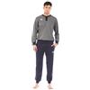 Leo Corsetteria Pigiama Lungo Uomo 100% Caldo 100% Cotone Anche CALIBRATO Sportivo Tuta Due Tasche Grigio Taglia 58
