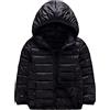 Agoky Piummino Leggero con Cappuccio Unisex Bambino Ragazza Felpa Invernale Capispalla Caldo Tinta Unita Zipper Giacca Giubbotto Imbottito Casual Jacket Antivento Inverno Rosa 5-6 anni